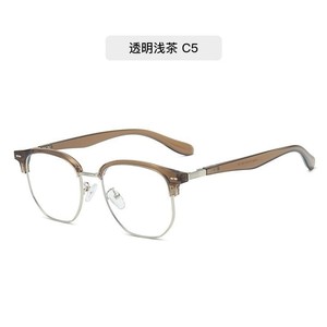 Monturas de gafas semirrígidas con lentes ovaladas de resina, ligeras, anti luz azul, para hombre C1 - Product Image 3