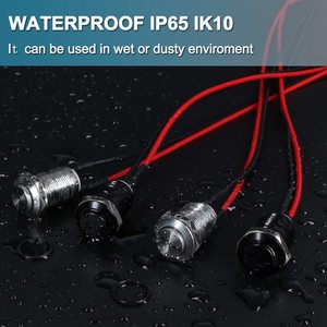 12mm High Head Push Button <b>Switch</b> Pre-soldered Cable Stainless Steel 1NO IP65 Waterproof Industrial Control 3A Electronic - Product Image 4