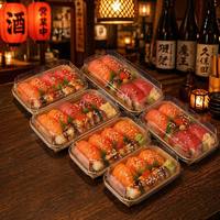 Boîte à sushi jetable en papier kraft avec couvercle transparent en PET haute qualité pour la livraison et la restauration, best-seller OEM