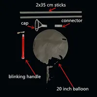 Ballons LED BoBo lumineux colorés 1/5/10/20/30 pièces, 3 niveaux de clignotement, avec poignée, ballons bulles de 20 pouces (70 cm) avec bâton pour fête d'anniversaire