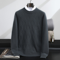 Herren Wollpullover mit Rundhalsausschnitt Gestrickter Pullover Langarm Herbst Winter Casual Mode Individuelles Logo OEM ODM Großhandel Fabrik