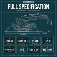 Mini-grue araignée sur chenilles personnalisable pour levage et transport intérieur/extérieur, multi-usages, service OEM/ODM, avec stabilisateurs robustes
