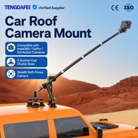Support de Voiture à Ventouse Rotatif à 360° avec 5 Ventouses, Perche à Selfie Invisible pour Toit de Voiture, Compatible Insta360 X4 X3 GoPro Hero 13 12 Vlogging