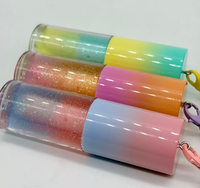 Brillant à lèvres holographique hydratant double couleur scintillant imperméable pour filles, à base de cire d'abeille minérale et végétale, enrichi en vitamine E, vente en gros