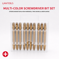 LJ-86 10 embouts de tournevis cruciformes double embout 65 mm, plaqués titane, en acier S2, PH2, tige hexagonale télescopique, pour bricolage industriel OEM
