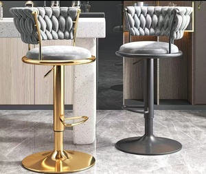 Factory Price Revolving <b>Adjustable</b> Counter Kitchen Chair Lounge Modern Swivel Pub Chair Chrome Bar <b>Stools</b> Bar Chair - Product Image 2