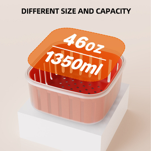 เบนเซอร์เคิล B279 ถ้วยสลัดกรองน้ำสองชั้นทรงสี่เหลี่ยม 1350 มล. – ดีไซน์พลาสติก PP ทนทาน - Product Image 4