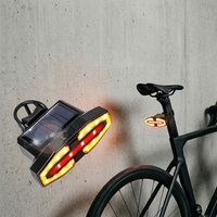 Lampu Belakang Sepeda Tenaga Surya Sinyal Belok Nirkabel Lampu Belakang Sepeda LED Isi Ulang USB Aksesori Peringatan Keselamatan Berkendara Malam MTB