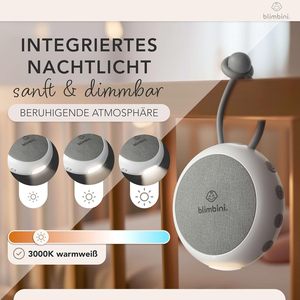 Máquina de ruido blanco portátil Blimbini con luz nocturna para bebés, diseñada en Alemania - Product Image 4