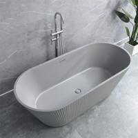 Salle de bain portable gris mat de taille personnalisée douches profondes autoportantes baignoire en acrylique pour adulte