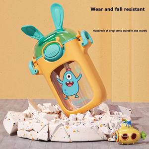 Bouteille d'eau portable pour enfants, motif lapin, avec paille, mignonne et super mignonne, pour l'été - Product Image 6