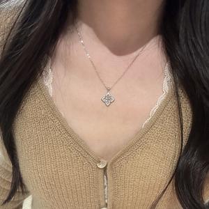 Collier exquis en argent pur S925 avec petit pendentif en diamant, collier scintillant à plusieurs niveaux, collier de clavicule superbe, collier de clavicule en sucre - Product Image 4
