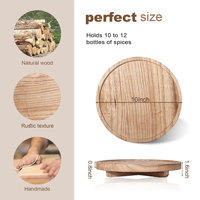 Plateau décoratif rond en bois de 10 pouces, organiseur de comptoir de salle de bain, support surélevé en bois pour savon, bougie, parfum, décoration de cuisine style ferme