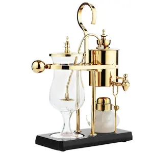 Edelstahl Gold Silber Siphon Siphon Espresso Belgien Königlichen Ausgleich Vakuum Kaffee Maker Maschine