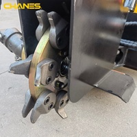 CHANES Mini chargeuse compacte, accessoire broyeur de souches, 16+ dents en acier allié, moteur SSG100, machine de meulage à oscillation hydraulique