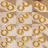 Vente en gros de boucles d'oreilles bon marché à la mode boucles d'oreilles en graine de melon stéréo exagérées boucles d'oreilles en acier inoxydable plaqué or pour femmes
