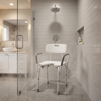 Chaise de douche robuste avec découpe en U, antidérapante et réglable, pour personnes à mobilité réduite et femmes enceintes, capacité 150 kg
