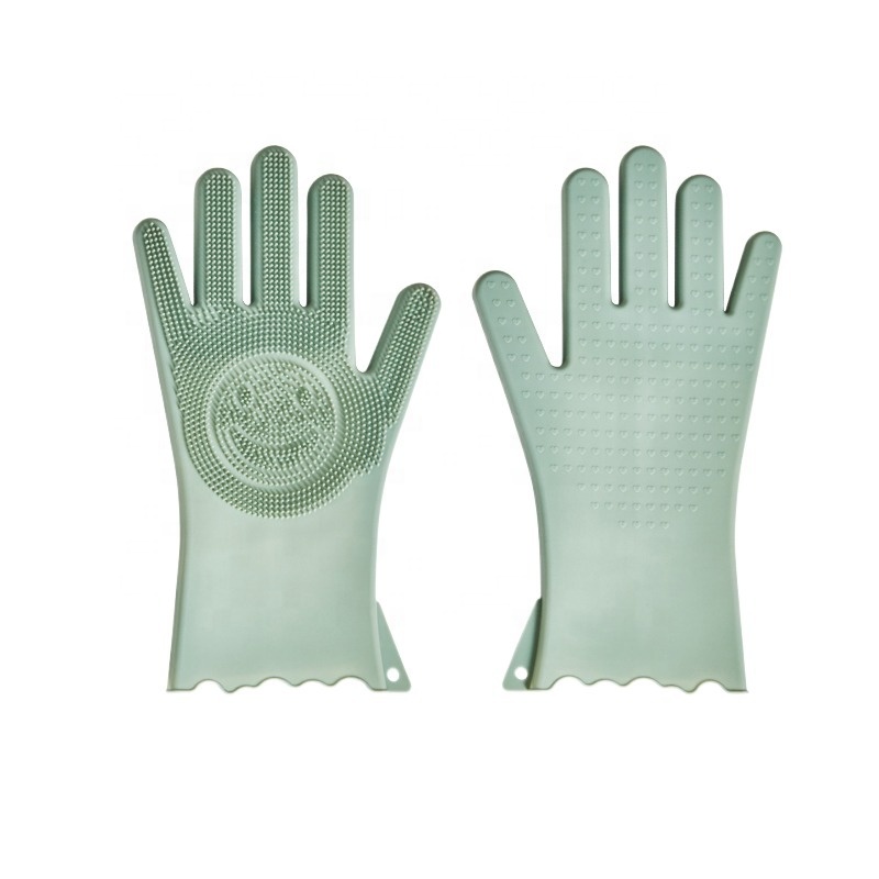 Термостойкие кухонные силиконовые перчатки для мытья посуды, кухонные инструменты, перчатки из губки для чистки
