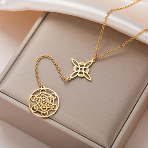 Collar Myshape con Colgante <span class=keywords><strong>de</strong></span> Nudo <span class=keywords><strong>de</strong></span> Bruja y Metatrón Talismán Wicca <span class=keywords><strong>de</strong></span> <span class=keywords><strong>Buena</strong></span> <span class=keywords><strong>Suerte</strong></span> y Protección Joyería Mística Espiritual <span class=keywords><strong>de</strong></span> Acero Inoxidable - Product Image 5