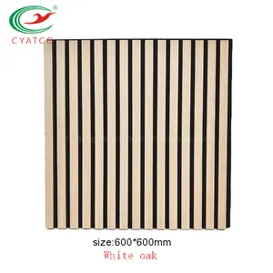 600*600mm Akupanel Oak Walnut Wood Veneer Wall Panel Slat Wood Acoustic Wall Panels for Living Room Decorative Wall Panel