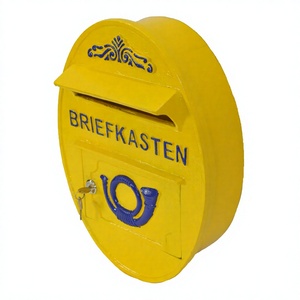 Fast Shipping Briefkasten Yellow <b>Post</b> <b>Box</b> Oval Shape Metal Good Quality Letter <b>Box</b> <b>for</b> Door and Wall Mounted - Product Image 1