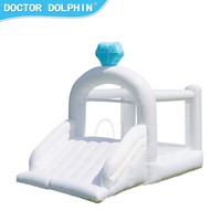 Château gonflable personnalisé Doctor Dolphin en tissu Oxford certifié EN71, petite taille, logo personnalisé, installation facile pour les enfants à la maison