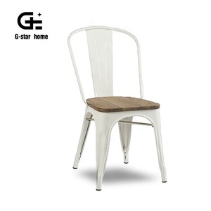 Apilable para ahorrar espacio contemporáneo fritz metal bistro Silla de comedor - Product Image 5