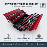 Jeu de clés à cliquet en acier OEM 85 pièces, outils mécaniques manuels, clés à douilles, ensembles d'outils pour mécaniciens automobiles