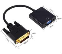 Convertisseur DVI D mâle vers VGA femelle, adaptateur DVI 24 + 1 vers VGA, câble plat