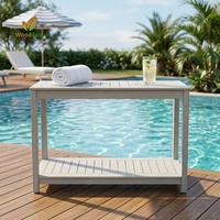 Support à plantes en plastique à 2 niveaux, blanc, imperméable, pour balcon, patio, intérieur, extérieur, jardin, présentoir à fleurs