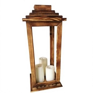 Farol de Madera Decorativo Hecho a Mano con Paneles de Vidrio para Bodas, Festivales, Cumpleaños, San Valentín, Navidad - Product Image 4