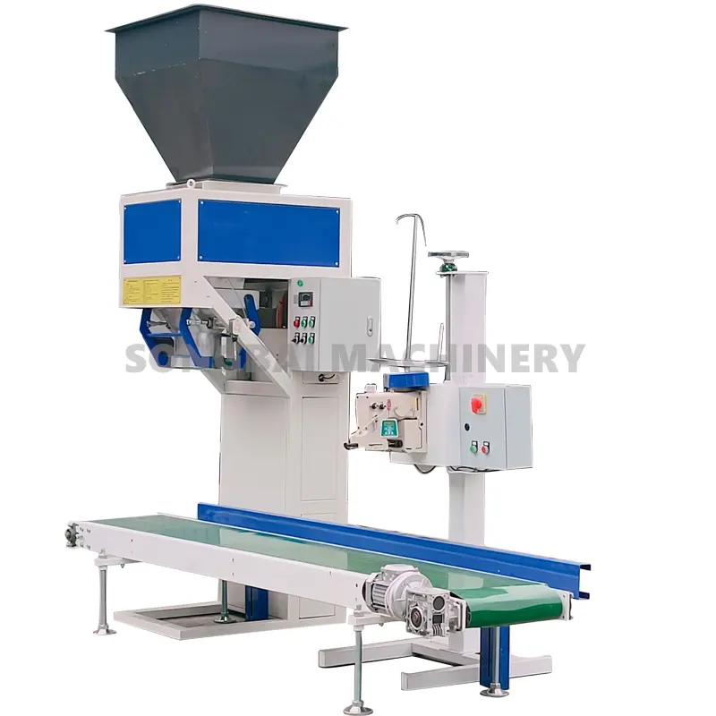 5-50KG Multifunctional Automatic Rice Poultry Feed Packing Machine Granule Packaging Machine with Conveyor and Sewing Machine