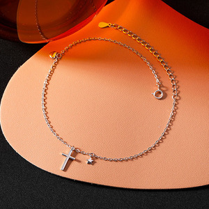 Fine 2024 bijoux de mode européens croix 925 bracelets de cheville en argent Sterling pour les femmes en gros - Product Image 4
