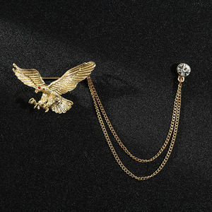 Moda Broche dos homens agressivos Full Diamond <span class=keywords><strong>Eagle</strong></span> Deer Head Terno Laço Cadeia Tassel Acessórios Principalmente Liga Jóias - Product Image 5