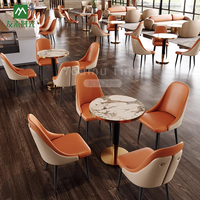 Ensemble de canapés modernes pour hall d'hôtel, réception, bureau, club d'affaires, salon VIP, avec table de négociation en cuir PU et combinaison de chaises