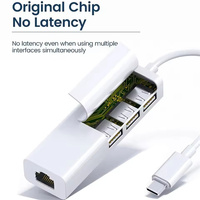 4 en 1 USB Type C vers RJ45 Lan Carte réseau 4 ports USB2.0 Ethernet Card Hub Splitter Adapter for Laptop PC Driver Free