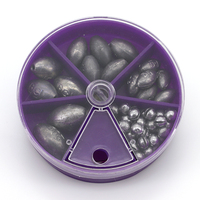 Boîte en plastique violet emballage plomb fendu tir olive plomb accessoire de matériel de pêche