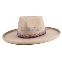 Huayihats luxe 100 laine crayon bord Fedora chapeaux pour large bord avec accessoires bandes pour fêtes pêche entreprise OEM/ODM
