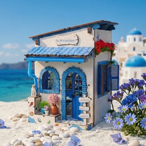 IIECREATE <span class=keywords><strong>Puzzle</strong></span> <span class=keywords><strong>3D</strong></span> Fai da Te Book Nook SL-52 Angolo della Spiaggia, Giocattoli in Legno, Kit Artigianale Fai da Te, <span class=keywords><strong>Puzzle</strong></span> <span class=keywords><strong>3D</strong></span> in Legno per <span class=keywords><strong>Adulti</strong></span> - Product Image 1