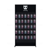 Support d'affichage pour laisses d'animaux et accessoires de téléphone, panneau perforé métallique simple face avec crochets, support sur pied pour magasin d'animaux de compagnie