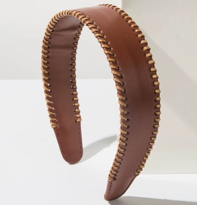 Diadema Ancha de Cuero Sintético Estilo Retro Coreano para Mujer, Diadema de Color Sólido, Accesorios para el Cabello - Product Image 5