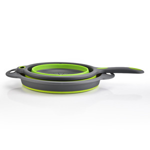 Collapsible Colander Strainer Set Green Foldable <b>Kitchen</b> Vegetable Basket With Handle For Fruit And Veggie Draining - Product Image 5