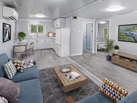 Casa Contenedor Móvil Expandible, Impermeable y Transpirable, 2-3 Dormitorios, Cocina, Salón, Diseño Moderno Minimalista, Vivienda Residencial