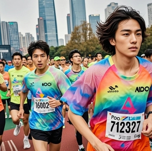 100% Polyester Unisex O-Neck Knitted T-Shirt Quick Dry Digital Printing Moisture <b>Wicking</b> Oversized Fit Running Event Marathon - Product Image 3