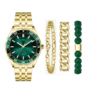 ATIMEXSJ Montre à quartz pour homme, cadran vert, bracelet en métal, ensemble de 44 mm, ronde, analogique, style de luxe et tendance. - Product Image 2