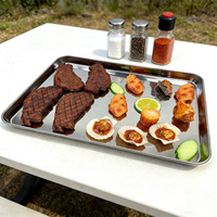 Plateau de cuisson rectangulaire en acier inoxydable pour barbecue extérieur, grand plateau de cuisson, poêle à griller, DaS Factory Direct