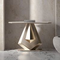 Console de salon moderne de luxe italienne en pierre frittée avec finition élégante pour hôtels, villas et rangement