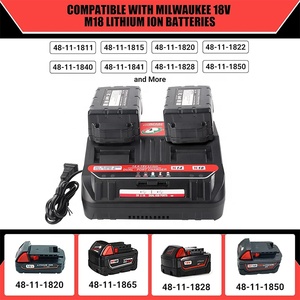 Estación de Carga de Baterías de Doble Puerto Compatible con la Batería de Litio MilWaukees de 18 V, Cargador de Baterías Rápido M 18S con 2 Puertos <span class=keywords><strong>USB</strong></span> - Product Image 5