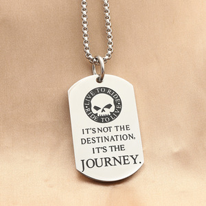 Collar con colgante de calavera de acero inoxidable para hombre, estilo punk retro, diseño geométrico, joyería de regalo 280402 - Product Image 1