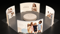 Boîte à lumière incurvée personnalisée JY-TF150 avec graphique en tissu tendu SEG, profil en aluminium de 150 mm pour l'affichage en stand d'exposition